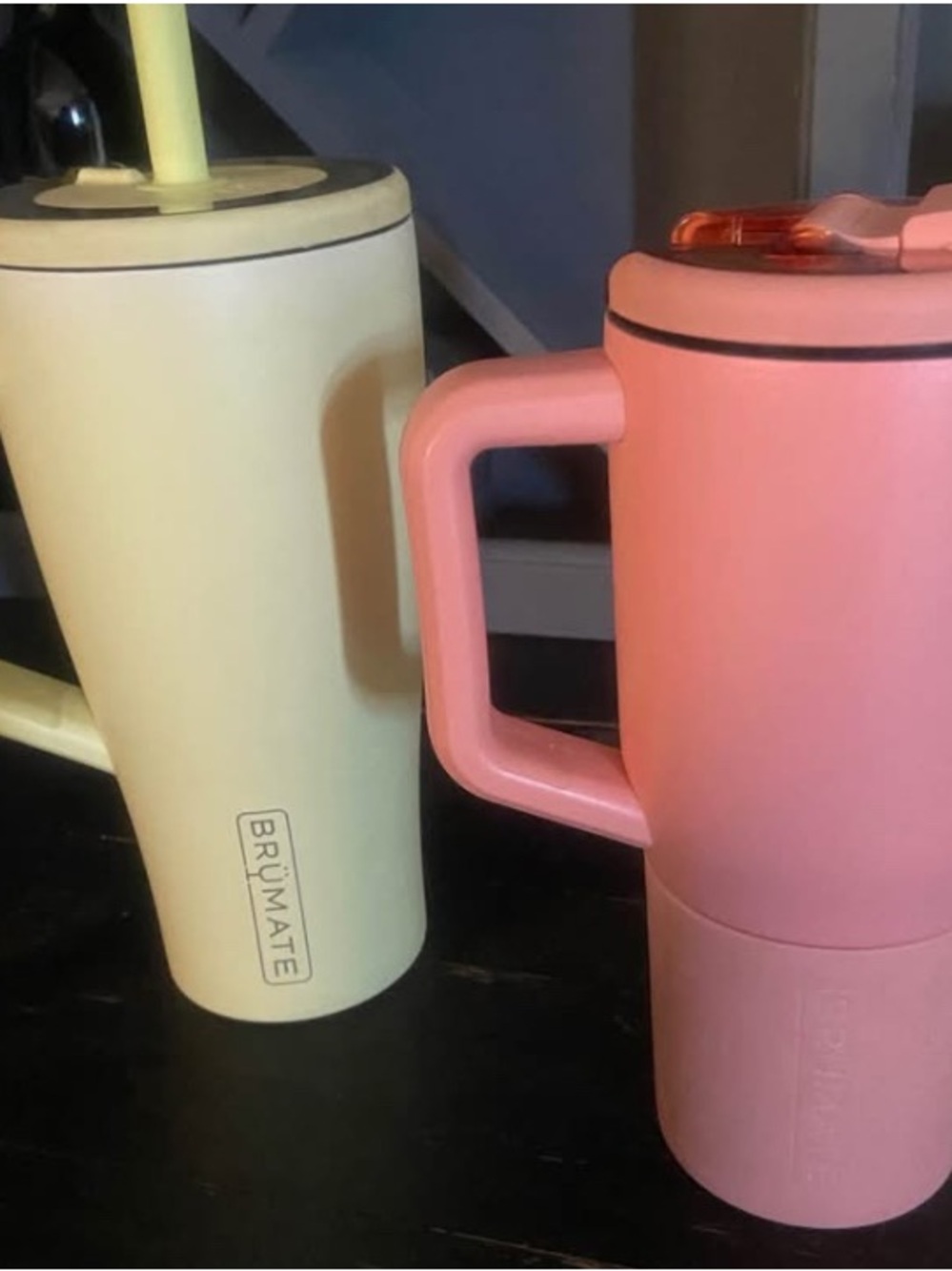 BrüMate Pink Handle Mug & Pale Yellow Tall Tumbler